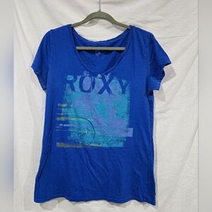 Vintage Roxy Women's Blue Tshirt EUC Size Xlarge